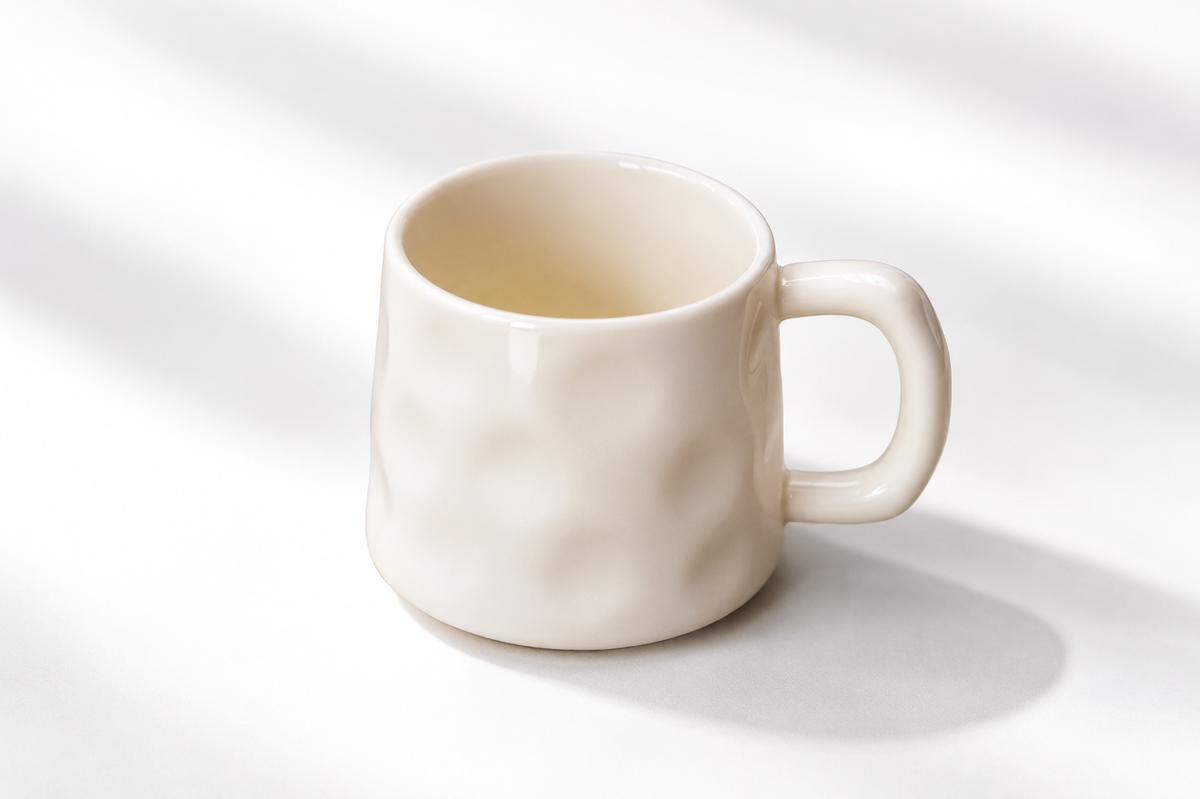 Mug en céramique texturée façonnée à la main
