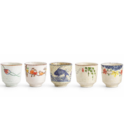 Ensemble de 5 tasses en céramique peintes à la main